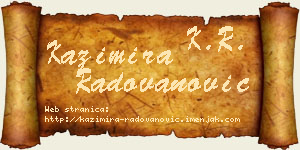 Kazimira Radovanović vizit kartica